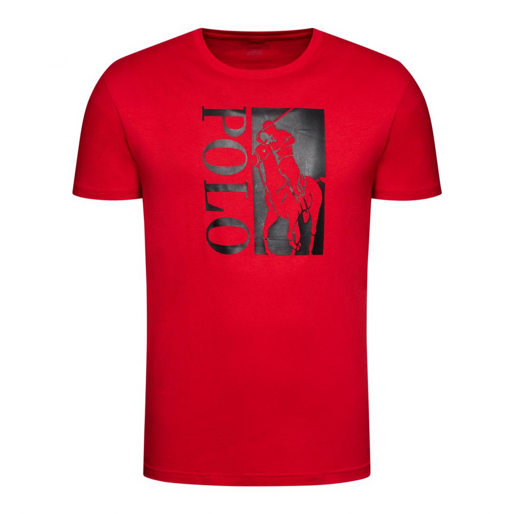 polo ralph lauren t shirt ssl 710828214003 czerwony classic fit
